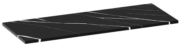 BRAUER Artificial Marble Wastafelblad - 120x46x2cm - zonder kraangat - composiet - Nero Marquina TB-AM120NE