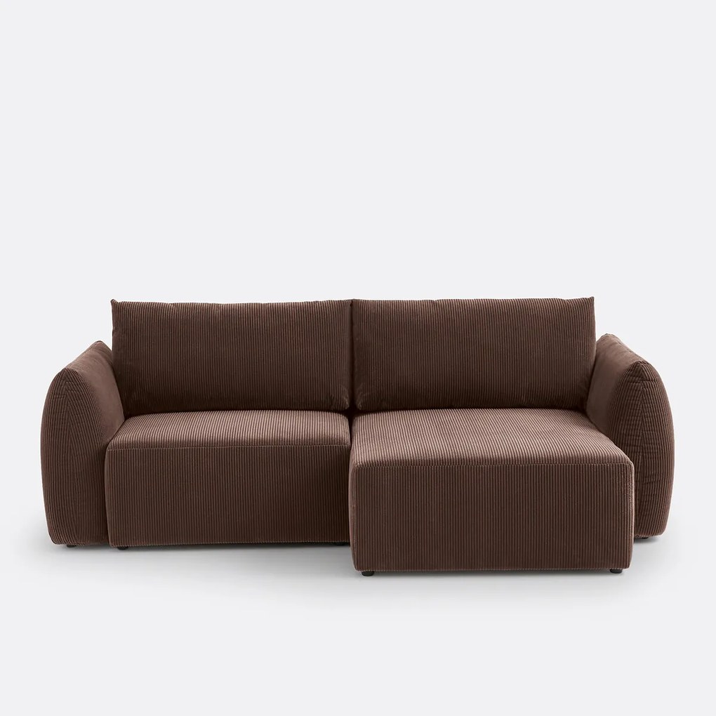 Corduroy hoekslaapbank met koffer, EDITH