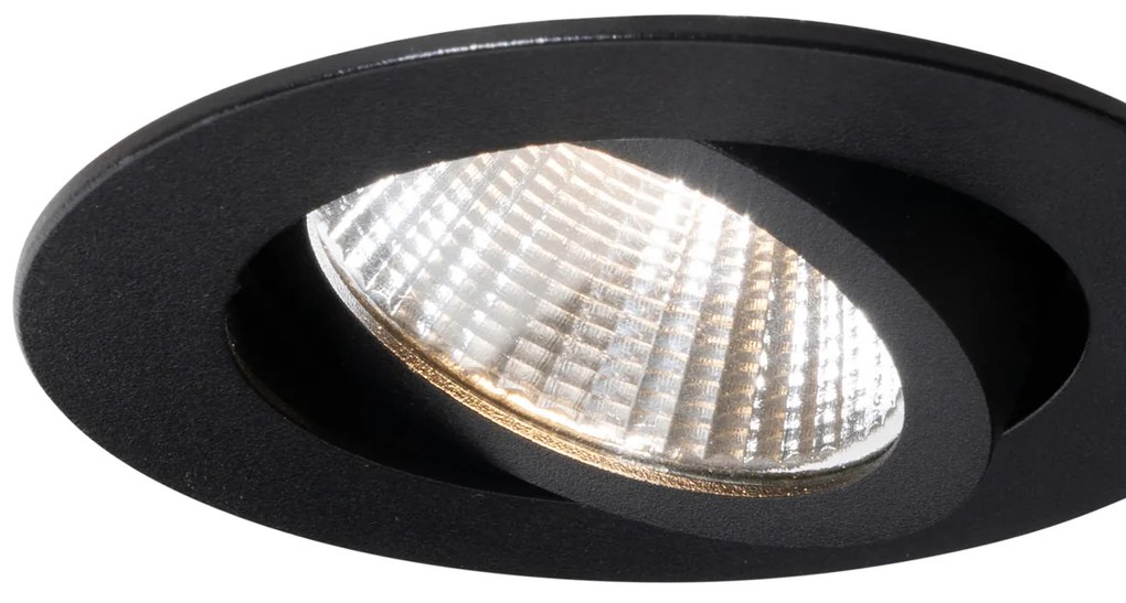 Set van 6 inbouwspots zwart 6,8cm incl. LED 750 lm dimbaar IP23 - Gaius Modern rond Binnenverlichting Lamp