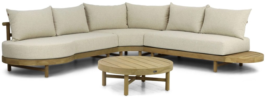 Hoek loungeset 5 personen Teak Old teak greywash  Santika Furniture Santika