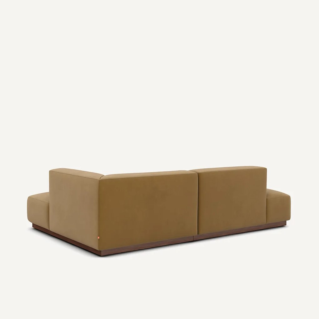 Rechte hoekbank in linnen fluweel, JACOPO