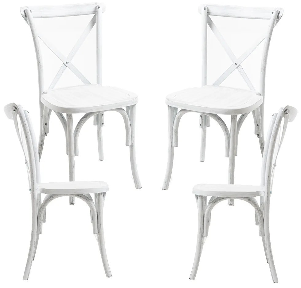 Set Van 4 Altea Polypropyleen Stoelen Met Houteffect