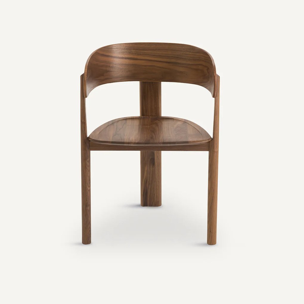 Tafelfauteuil in notenhout Marais, design E. Gallina