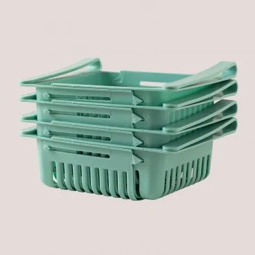 Set Van 4 Koelkastorganizers Van Polystyreen Denis Groen – Aguamarijn - Sklum