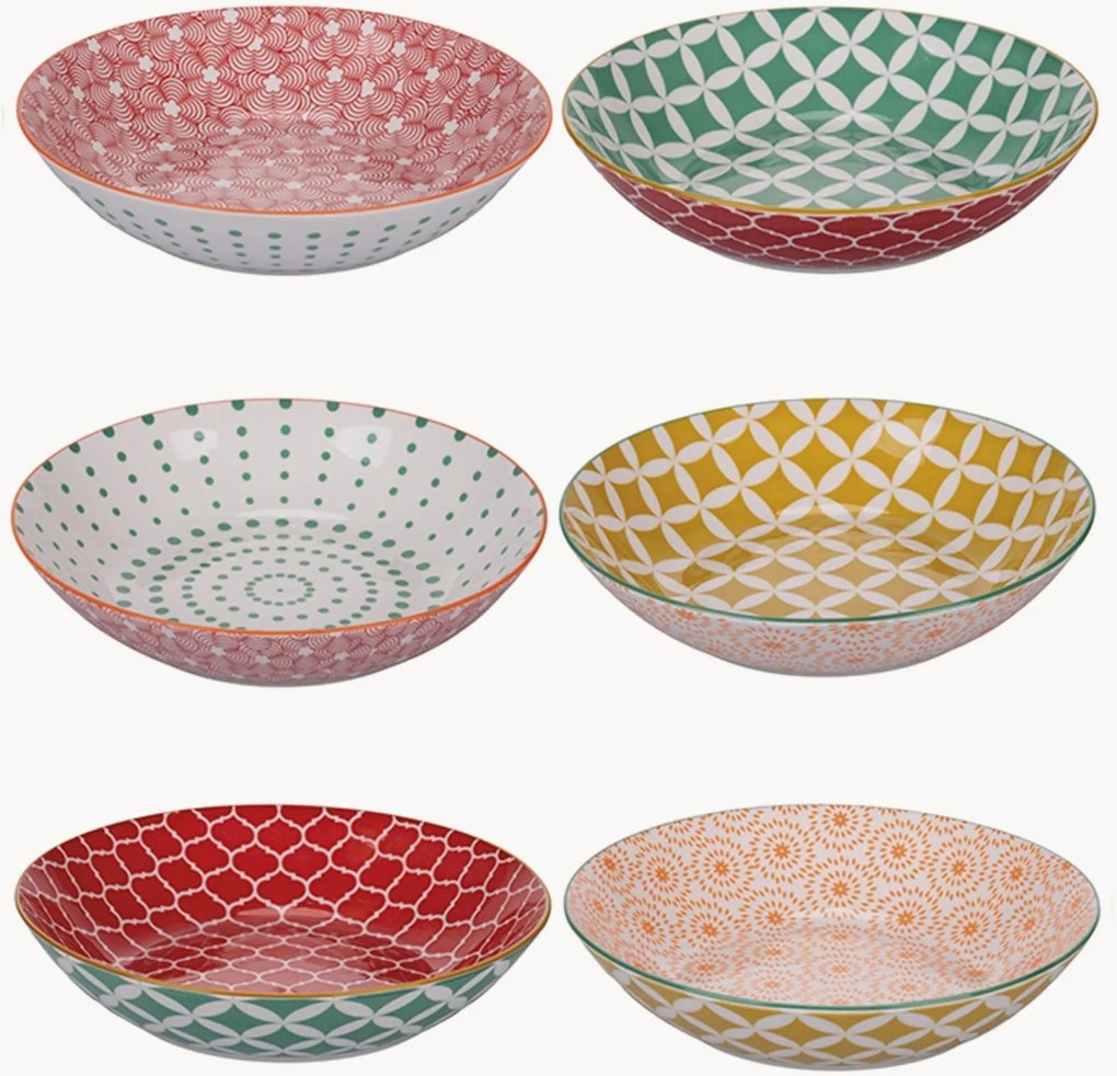 Soepborden Confusion in kleuren, 6-delig, gemixt