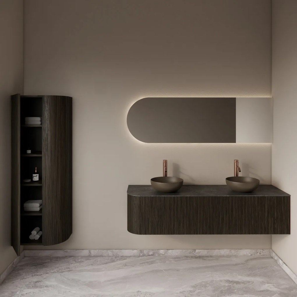 Gliss Design Alluro kolomkast 160cm met ronding rechts charcoal