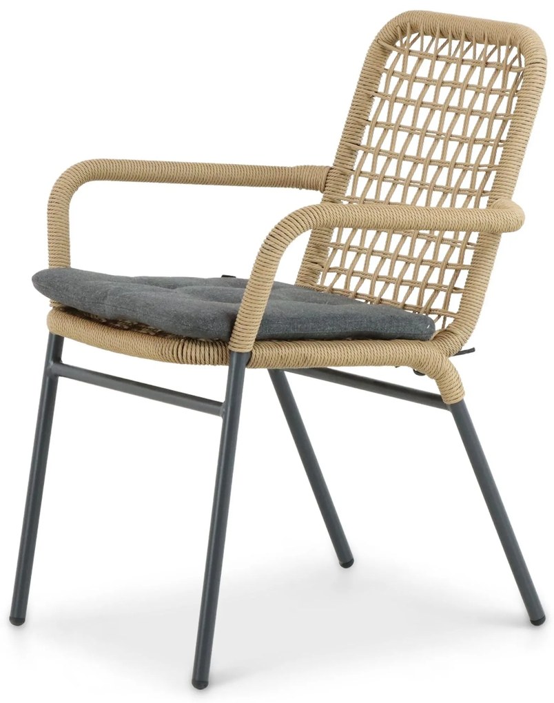 Tuinset 4 personen 90 cm Aluminium/Rope Taupe De Laan Projects