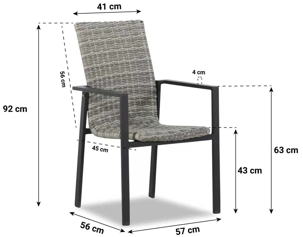 Tuinstoel stapelbaar Wicker Grijs-antraciet Lifestyle Garden Furniture Upton