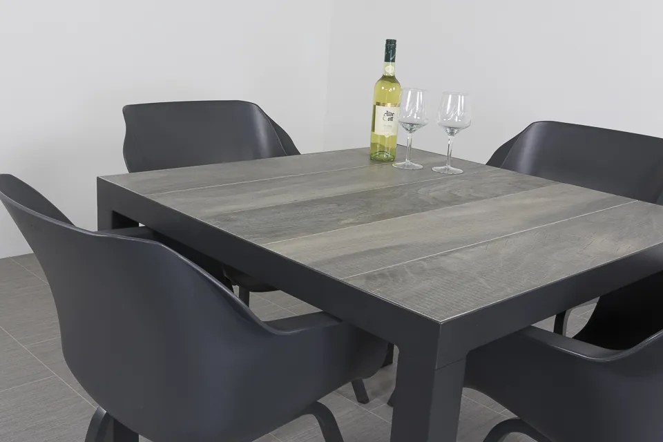 Sophie Element/Kings 4-persoons 100x100 cm. dining tuinset - Antraciet