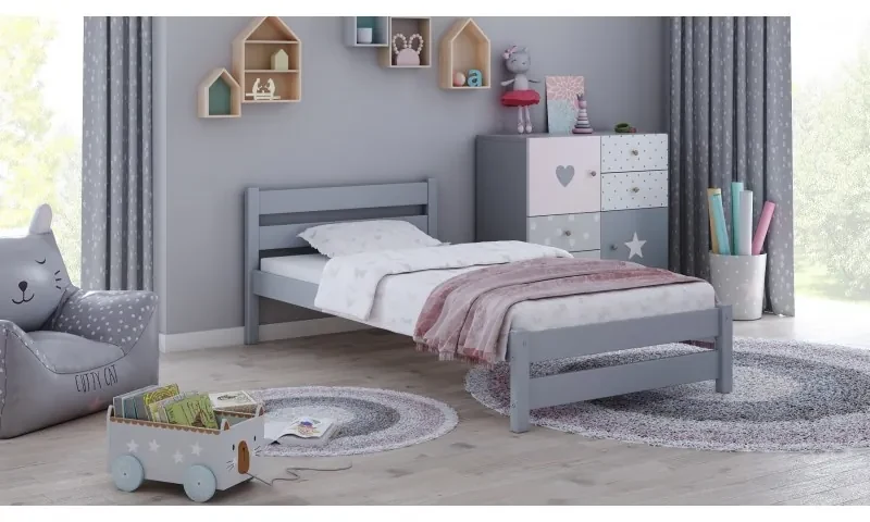 Kinderen Grijs Eenpersoonsbed - Apollo For Kids Kinderen Peuter Junior Tieners 5056231773928 Children's Beds Home, 140x70, Geen, Geen Children's Beds