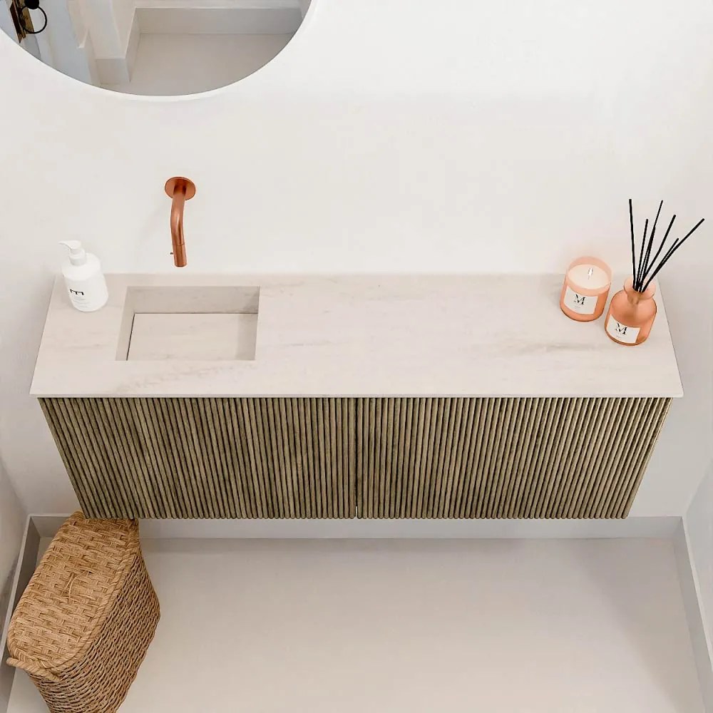 Mondiaz Joya DLux 100cm toiletmeubel dusk met wastafel faye links zonder kraangat meli