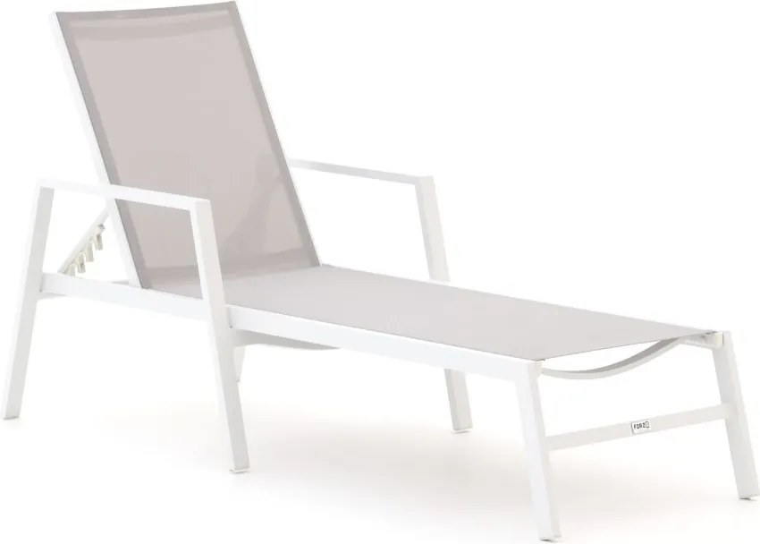 Verstelbaar ligbed Forza  | Aluminium | Wit  | Ligbed stapelbaar | Ligstoel tuin | Strandbed  | Kees Smit Tuinmeubelen