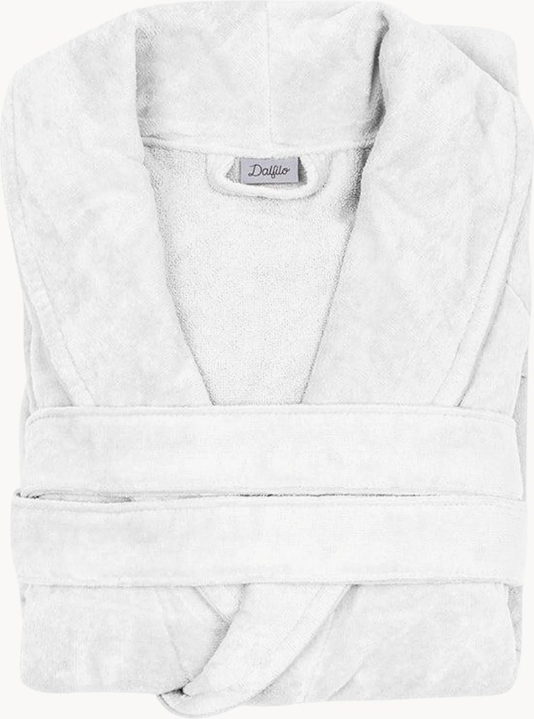 Katoenen badjas met schawlboord Unisex White