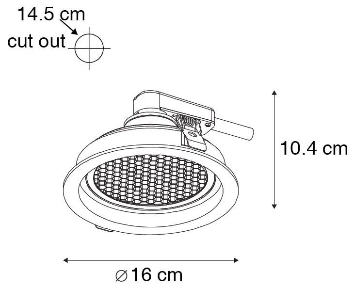 Smart inbouwspot zwart verstelbaar incl. Wifi GU10 111mm - Coop 111 Honey