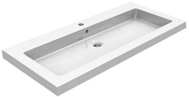 Mueller Single flat meubelwasbak 100x46cm met kraangat