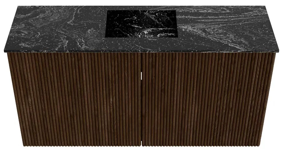 Mondiaz Joya DLux 80cm toiletmeubel walnut met wastafel faye midden zonder kraangat lava