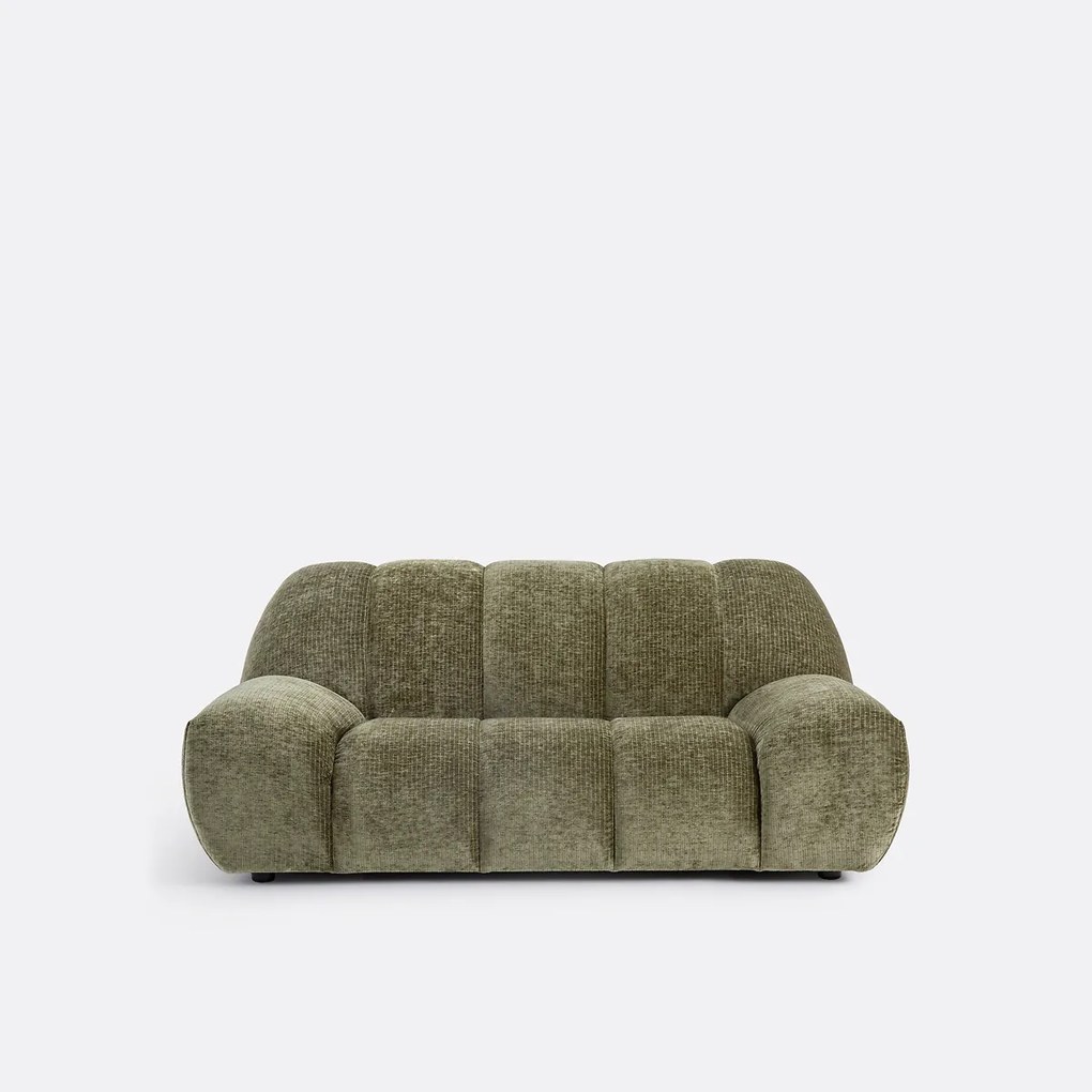 Vintage 2-zitsbank in ribfluweel, Nuria