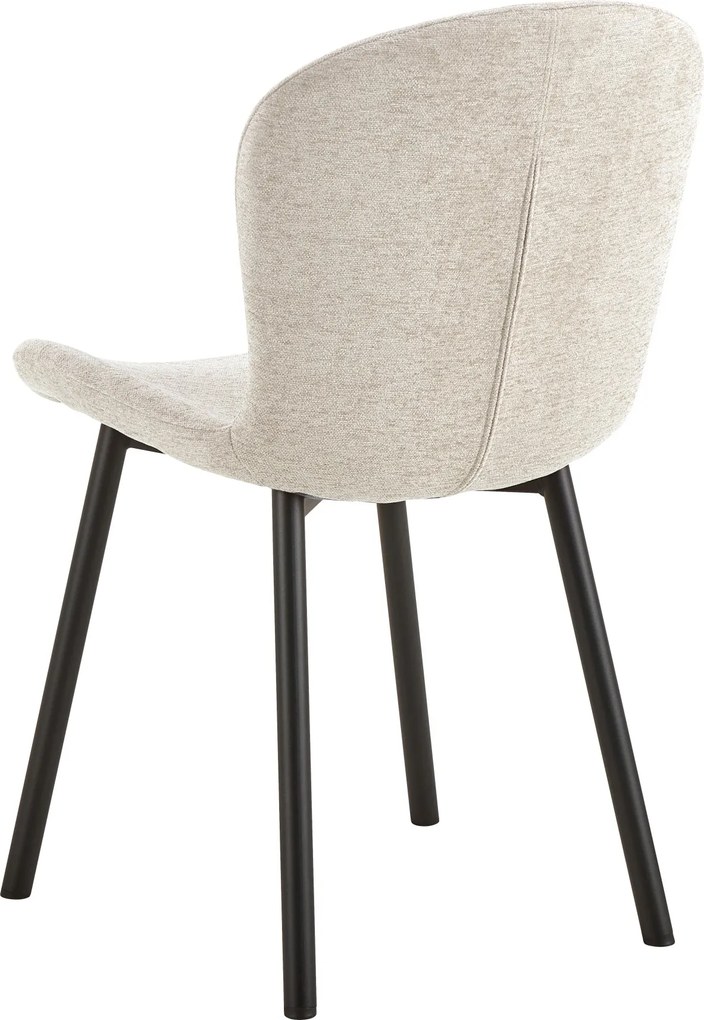 FIORA Beige (stof Apia 453)/zwart frame - MODERNE GESTOFFEERDE STOEL VOOR WOONKAMER/EETKAMER LOFT