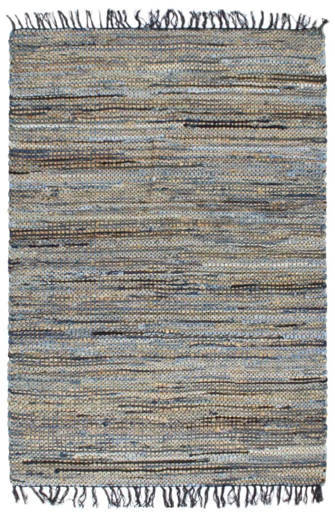 vidaXL Vloerkleed chindi handgeweven 80x160 cm denim jute meerkleurig