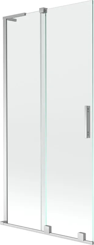 Mexen Velar L badwand 2-delig schuifbaar 95 x 150 cm, transparant, chroom - 896-095-003-01-01