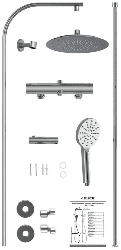 Schutte Madura Fresh complete regendouche inclusief thermostaatkraan chroom