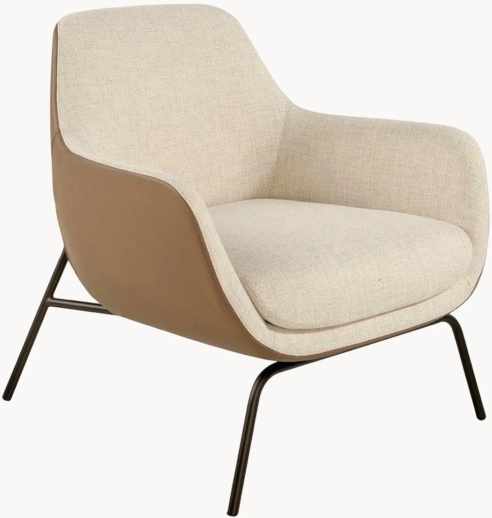 Gestoffeerde fauteuil Eris met kunstleren rugleuning