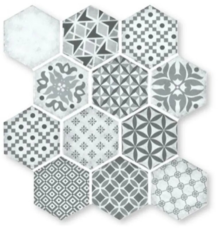 Terre d'Azur Epoca wandtegel hexagon 28x30cm grijs