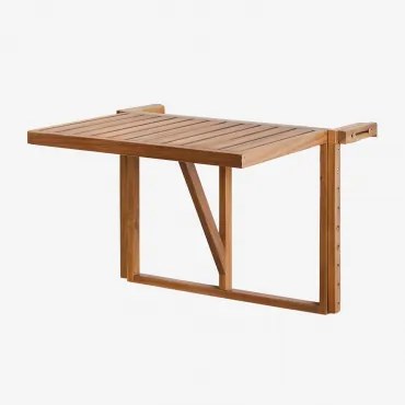 Rechthoekige Hangende En Opklapbare Tuintafel (63,5x58 Cm) Delawer Acacia Bruin - Sklum