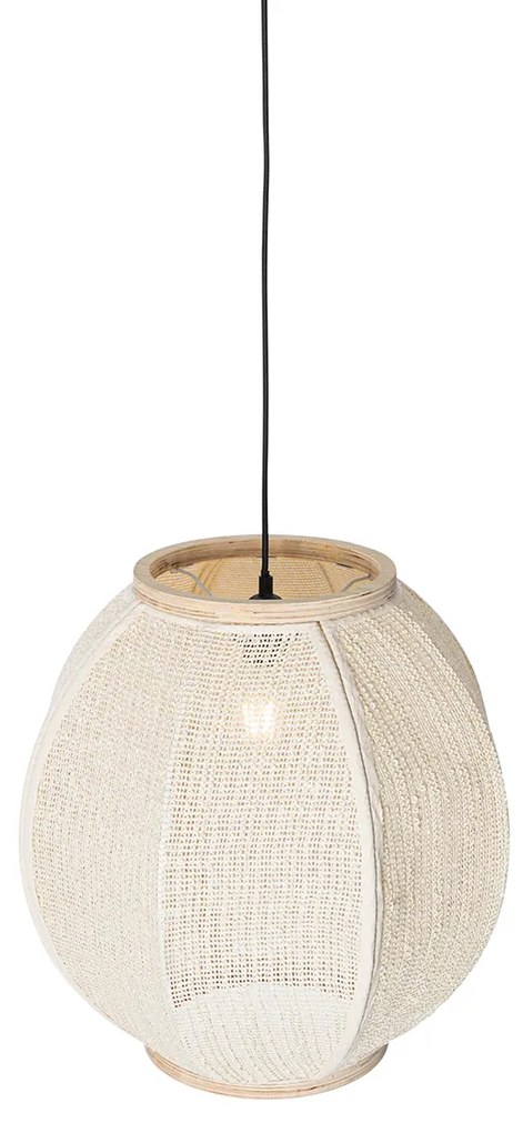 Oosterse hanglamp naturel stof 46 cm - Rob