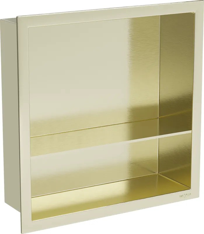 Mexen X-Wall-R nisplank met flens en plank 30 x 30 cm, geborsteld goud - 1950303010S