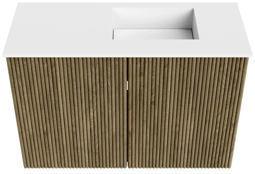 Mondiaz Joya 60cm toiletmeubel dusk met wastafel faye rechts zonder kraangat talc