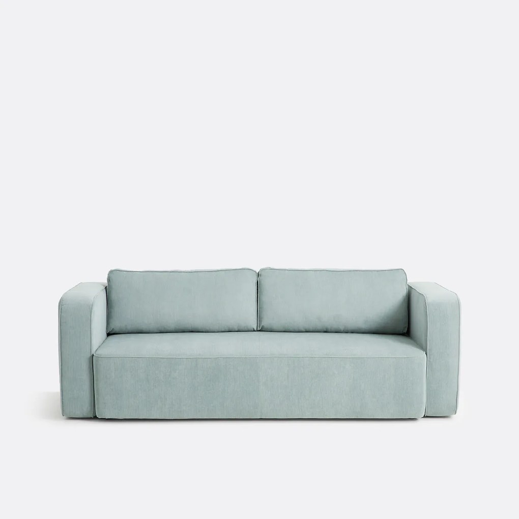 3-zitsbank, omvormbaar, met box, van fijn ribfluweel, AMEDEA