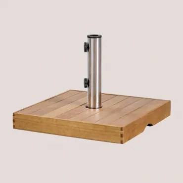 Vierkante Parasolvoet 50x50 Cm In Canco Hout Natuurlijk - Sklum