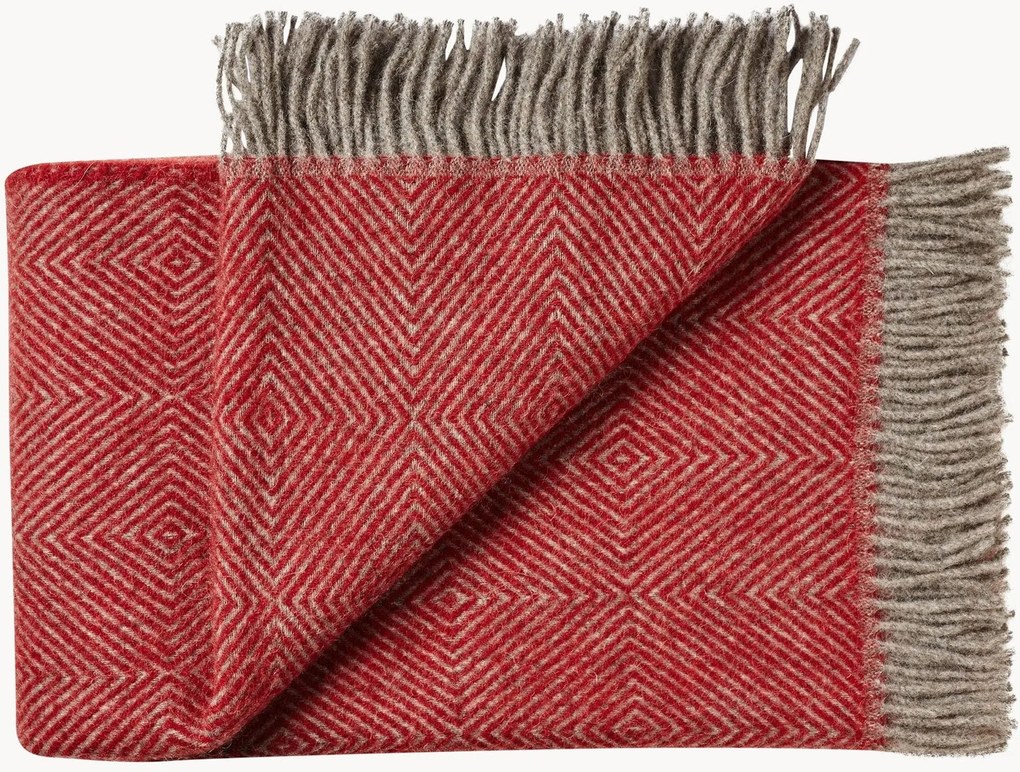 Wollen plaid met ruitjespatroon en franjes Fanø