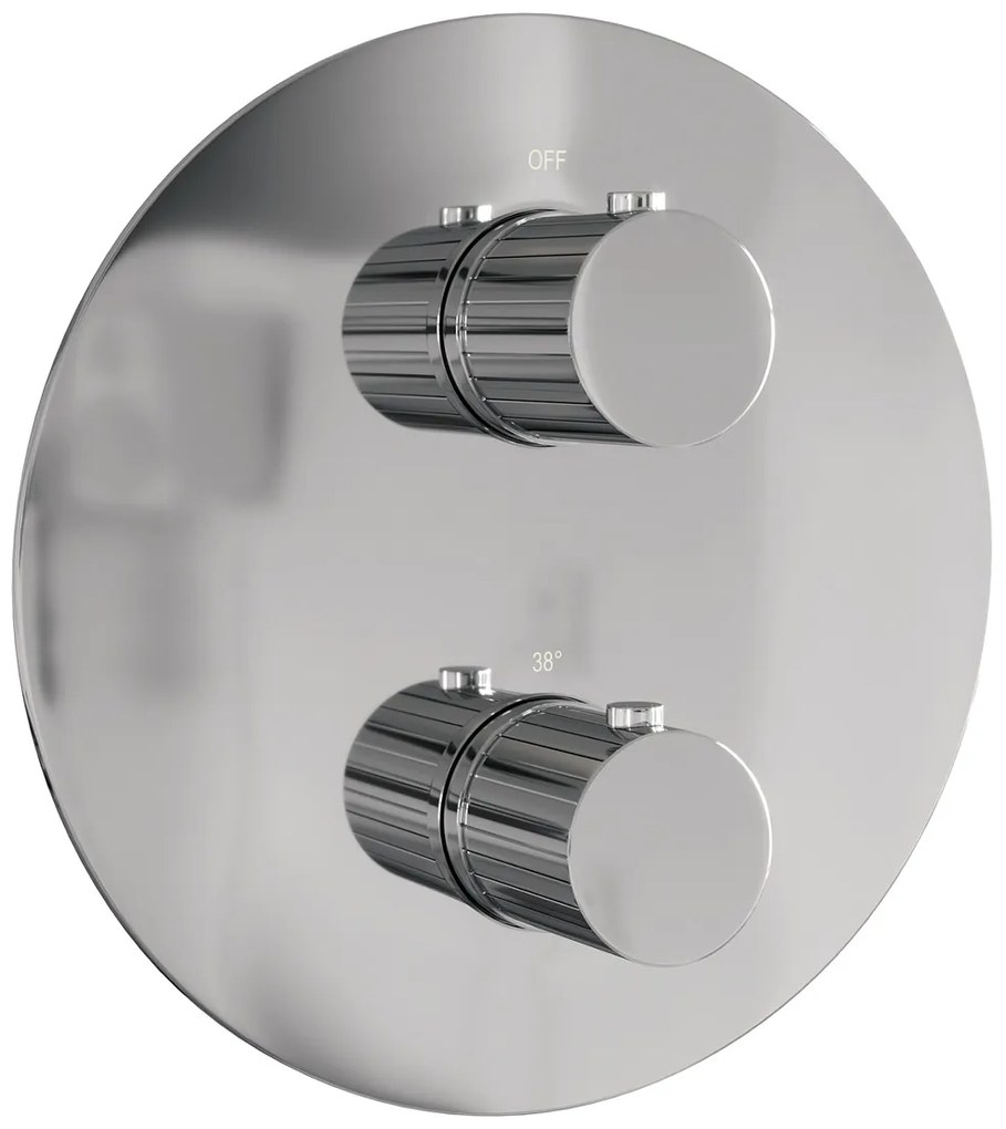 Brauer Stripe 3-weg inbouwthermostaat rond chroom