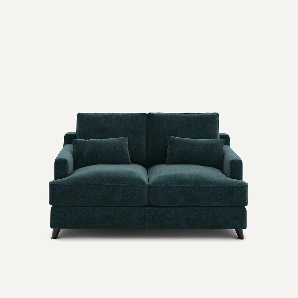 2-zits compacte bank in chenille fluweel, Alwine