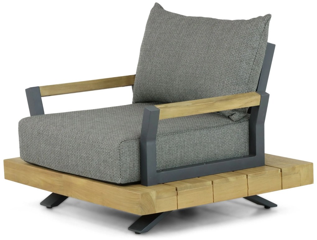 Tuinstoel Aluminium/teak Taupe-naturel-bruin Santika Supreme