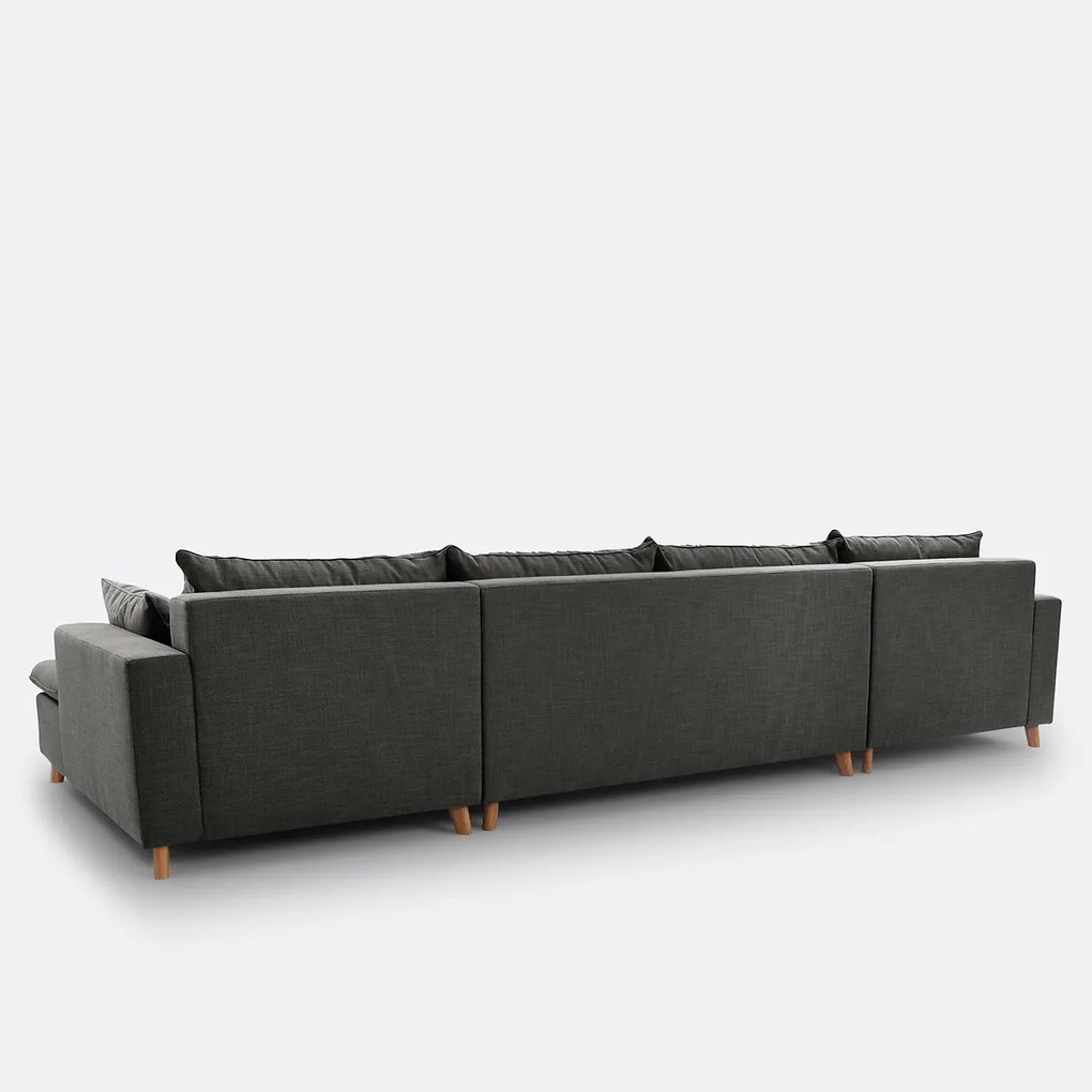 U-vormige zitbank in getextureerde stof, Milare