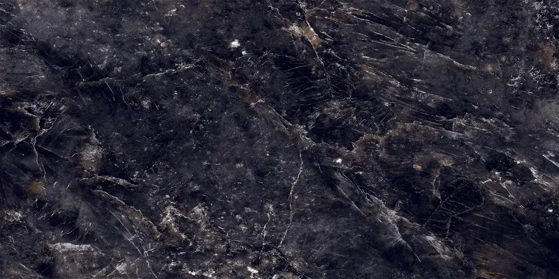 Mexen Rokocha Zwart geglazuurde gerectificeerde gres G1, vloer- en wandtegel 120 x 60 cm, hoge glans - TL205-120-060-01