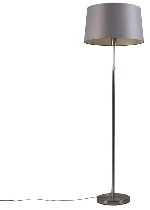 Vloerlamp staal met kap grijs 45 cm verstelbaar - Parte Design, Modern E27 rond Binnenverlichting Lamp