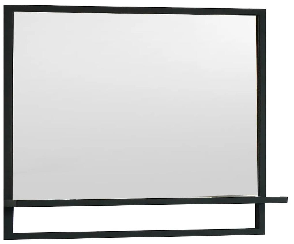B-Stone Metal zwarte spiegel met planchet 80x70cm