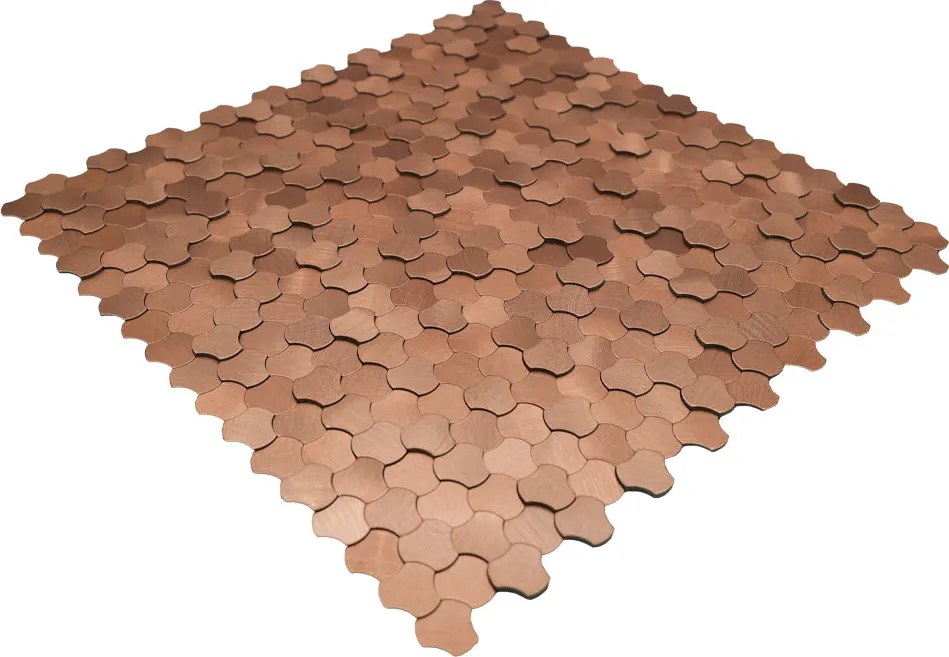 Zelfklevende Mozaïektegels Metaal | Driepas 3D Koper | 30,5×29,6 cm | Keuken, Bad & WC