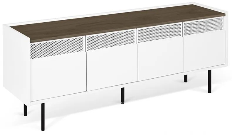 TemaHome Radio Wit Tv-meubel Met Walnoot Blad - 160x43x60cm.