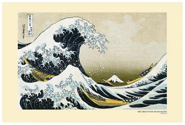 Poster Kacušika Hokusai - De grote golf van Kanagawa, (91.5 x 61 cm)
