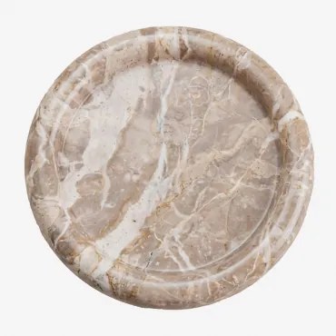 Ronde Sleutelschaal Ø20 Cm In Velmar Marmer Beige Marmer Panther - Sklum