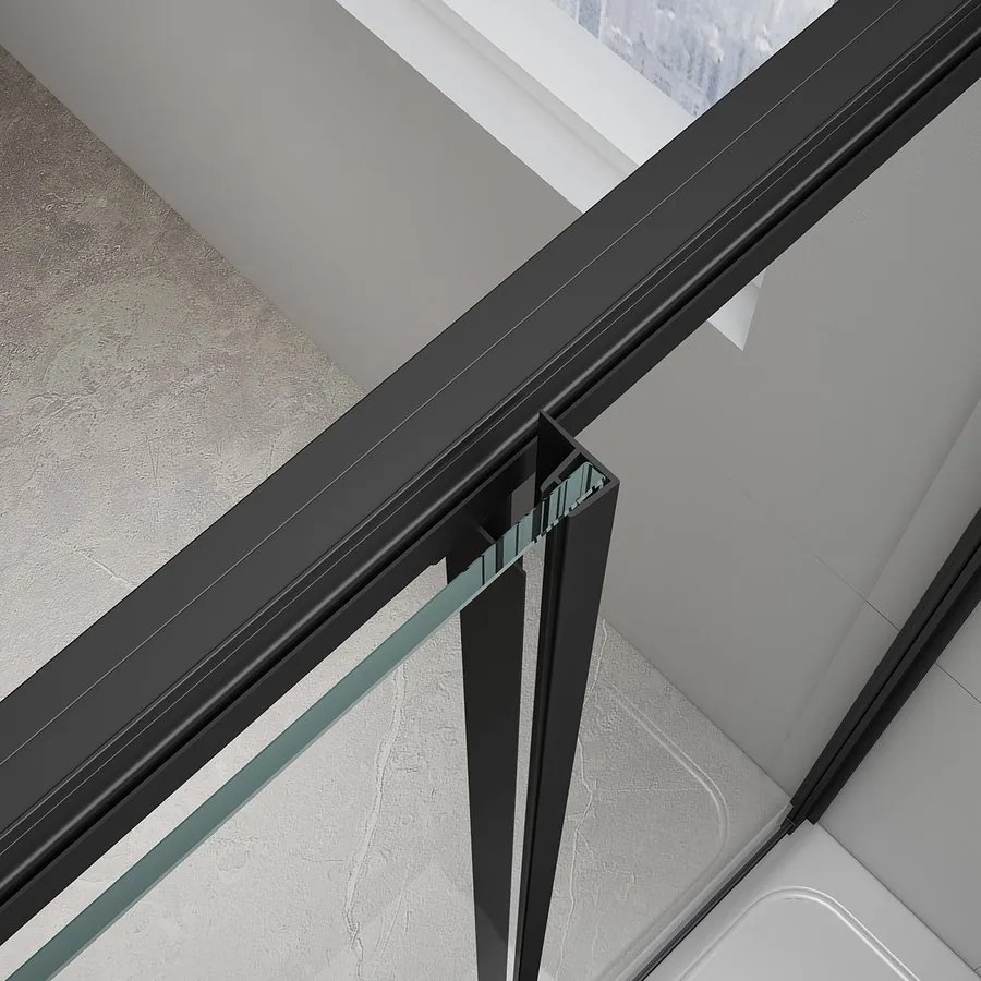 Polysan Easy Black rechthoekige douchecabine 90x80cm zwart mat