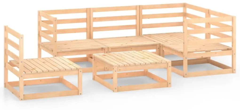 vidaXL 6-delige Loungeset massief grenenhout