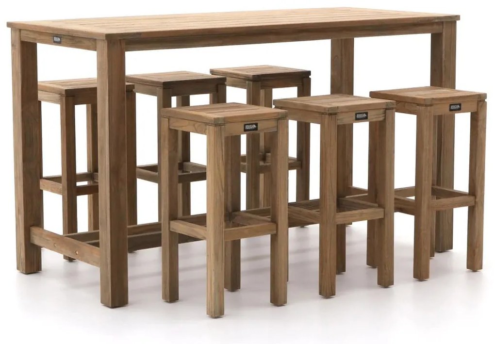 Barset ROUGH  | 6 personen | Tuinset teakhout | 7-delig | Kees Smit Tuinmeubelen
