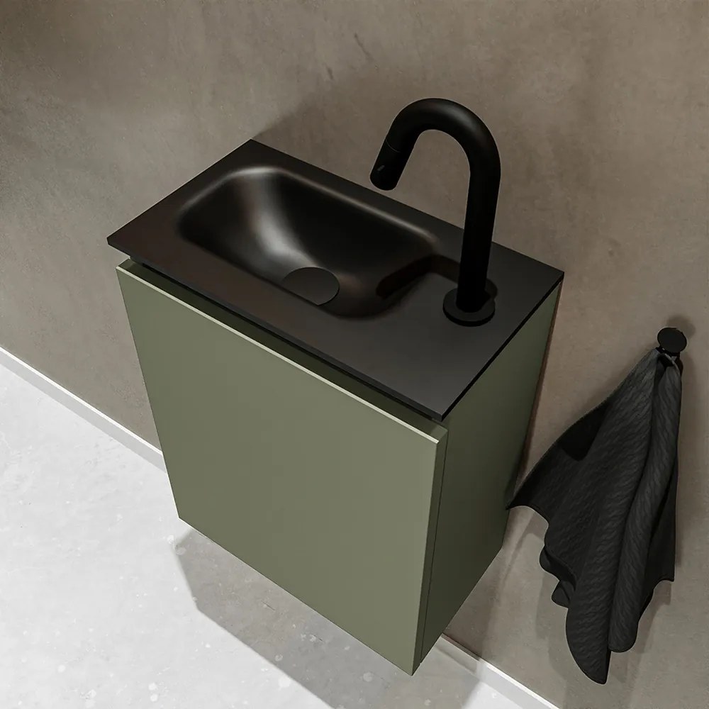 Mondiaz Ture 40cm toiletmeubel army met wastafel urban links 1 kraangat