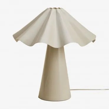 Veyora Tafellamp ↑40 Cm Van Ijzer Tapioca Beige - Sklum